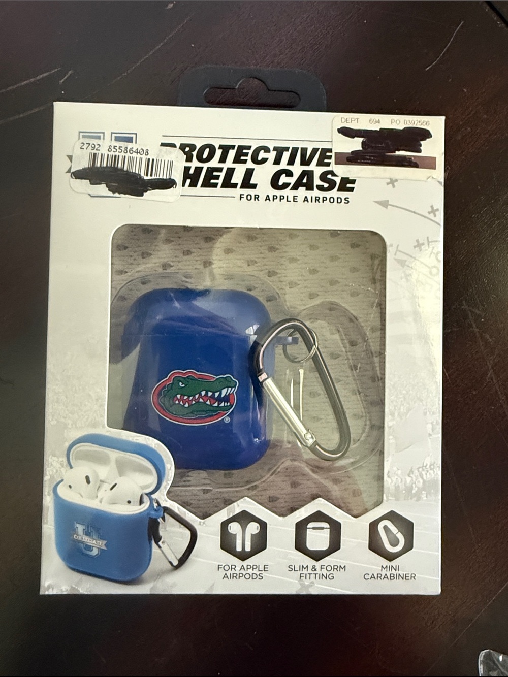 Blue Protective Silicone AirPods Case with Collegiate Gator Logo